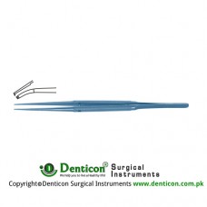 Diam-n-Dust™ Micro Dissecting Forcep Curved - 1 x 2 Teeth Titanium, 15 cm - 6" Tip Size 6.0 x 0.7 mm